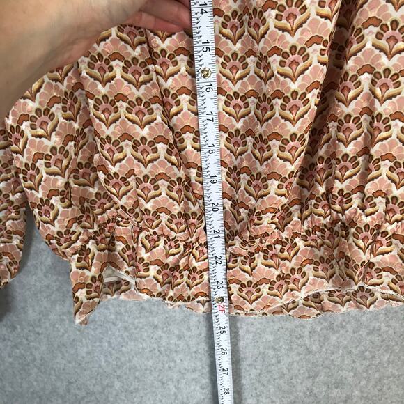 DR2 Anthropologie Blouse Womens Small Pink Ruffle Sheer Career Boho Cottage Twee - Picture 6 of 11